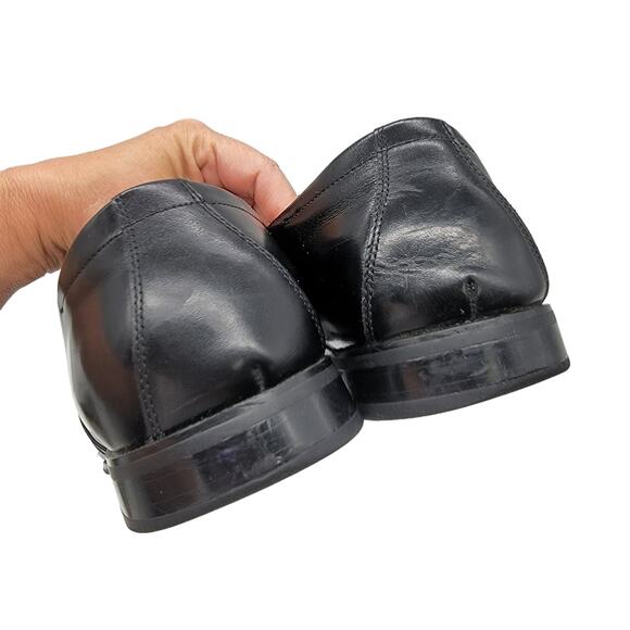 4/$25 -Stacy Adams Size 11 Men's Black Leather Square Toe Slip On Loafers - Picture 5 of 6